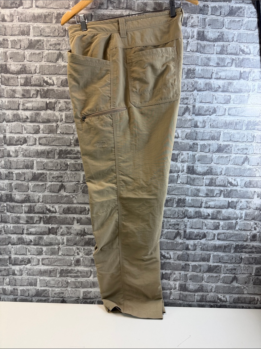 The North Face Men's Tan Cargo Pants with Zip Pocket